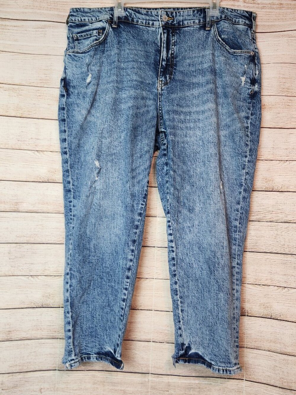 Anthropologie Pilcro Jeans Women 18W Plus Blue Distressed Straight Leg